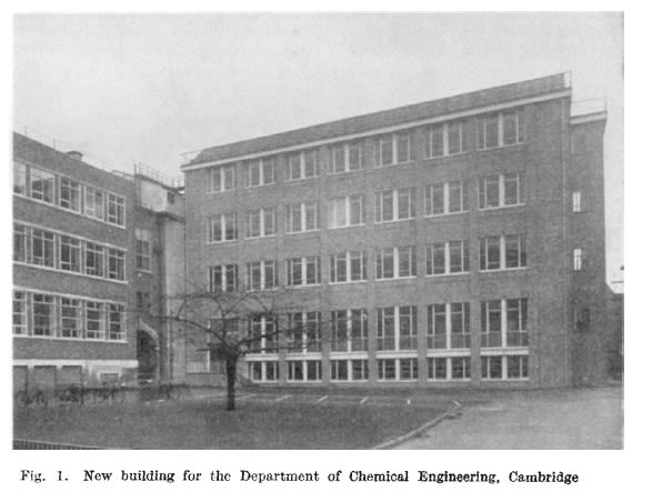 A news clipping showing the new building of the department of chemical engineering