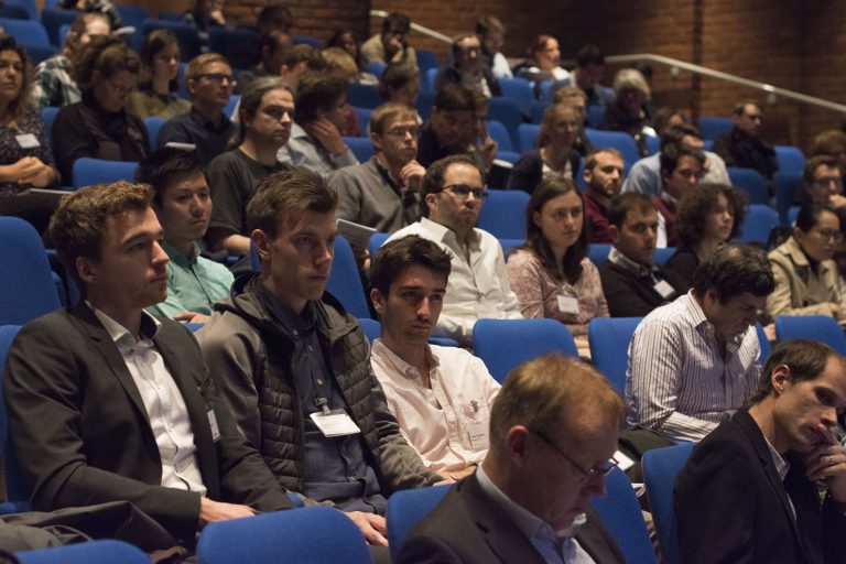 Image of crowd listening to a presentation during the 2024 annual Sensors Day.